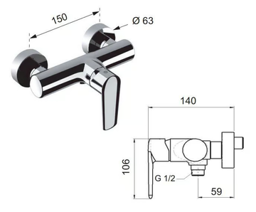 VANITY - External single handle shower mixer by Remer Rubinetterie - view 3